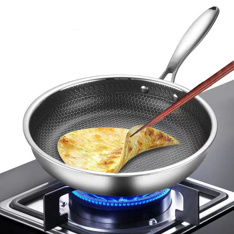Non-Stick Stainless Steel Honeycomb Frying Pan