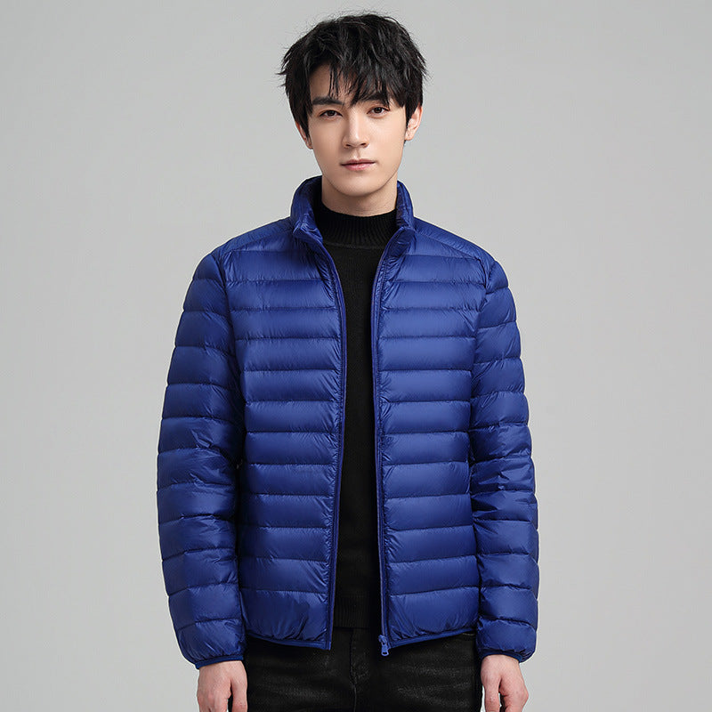 Men’s Lightweight Hooded Down Jacket 90% White Duck Down