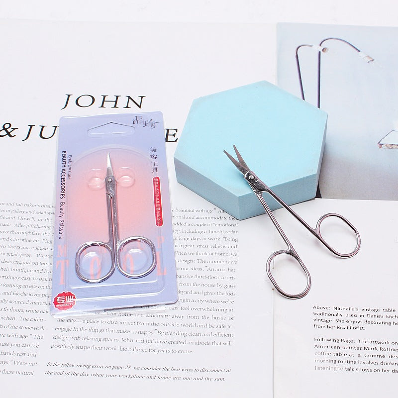 Pack of 3 Curved Eyebrow & Nose Hair Trimming Scissors –