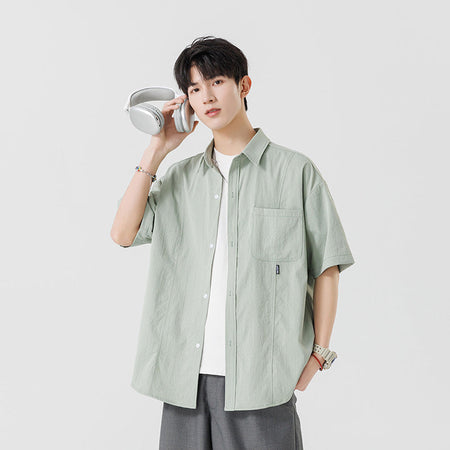 Men's NASA Ice Silk Cooling Summer Short Sleeve Shirt