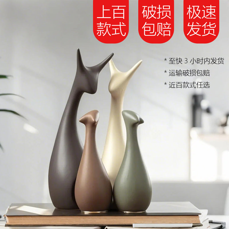 Jingdezhen Ceramic Deer Ornaments – Home Decor