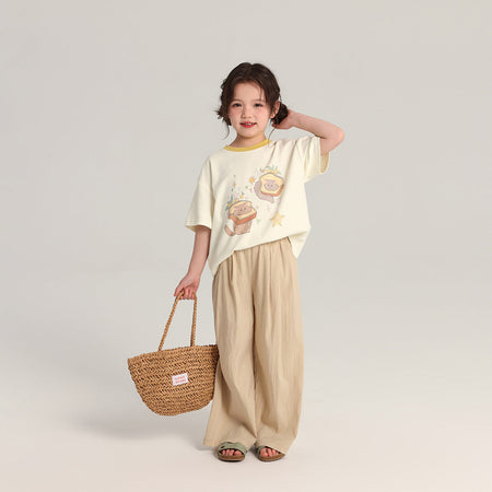 Pudding Haru Girls’ Cartoon Summer Short-Sleeve Tee – Summer Kids Fashion Nepal | Tudoholic