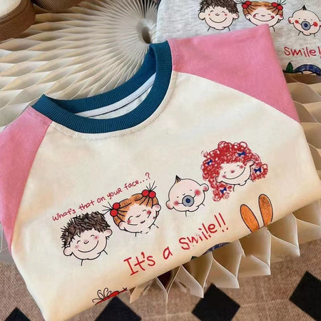 Girls Contrast Print Long Sleeve T-Shirt – Autumn Top – T-Shirts – Image 9