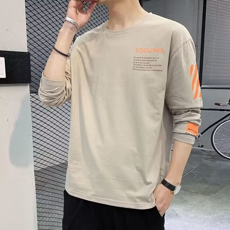 Men’s Printed Long Sleeve Streetwear Base T-Shirt