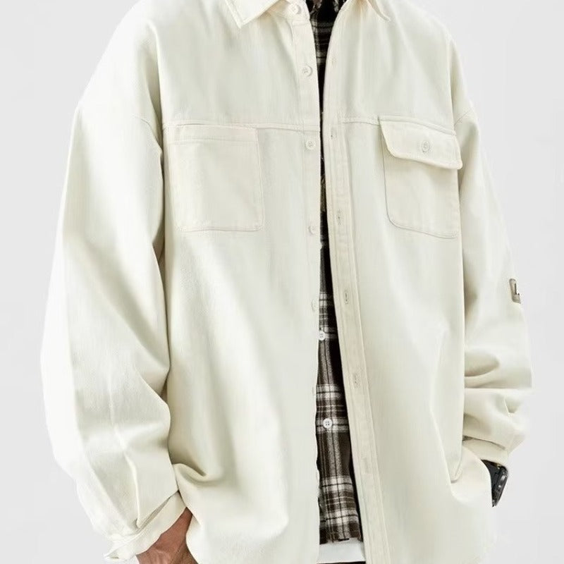 Men’s American-Japanese Style Loose Overshirt Jacket