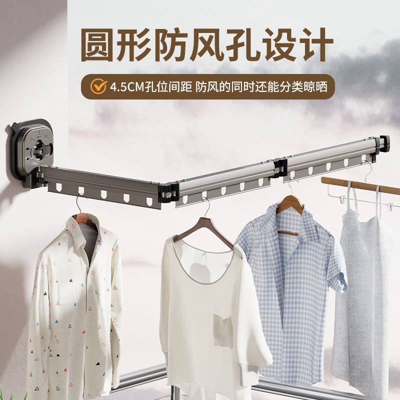 STOCK-Wall-Mounted Balcony Folding Drying Rack – Telescopic A