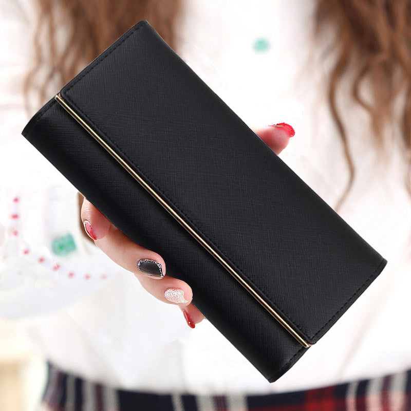 Vintage Three-Fold Wallet – Silver Long Purse