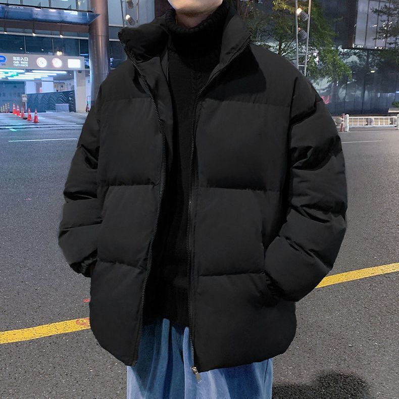 Men's Winter Cotton-Padded Stand-Collar Loose Bread Jacket