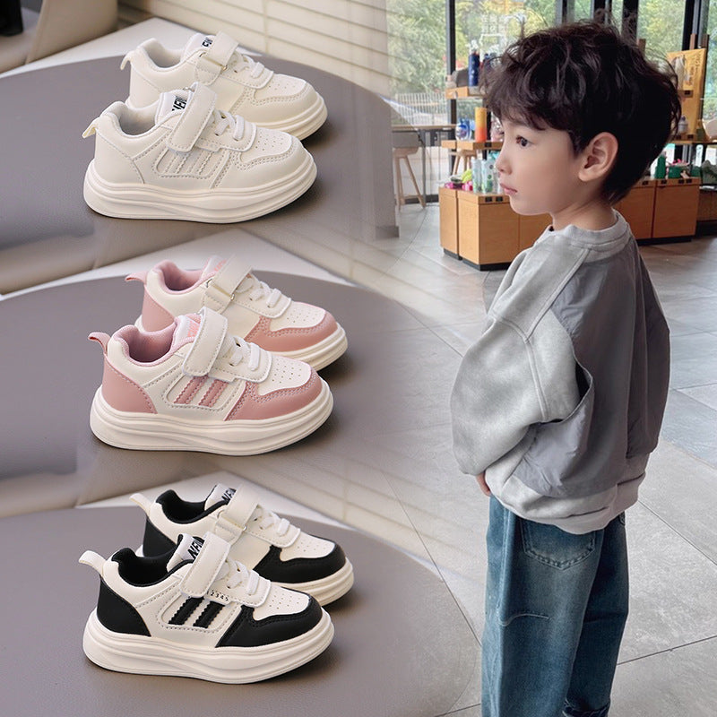 Kids’ White Korean-Style Sneakers
