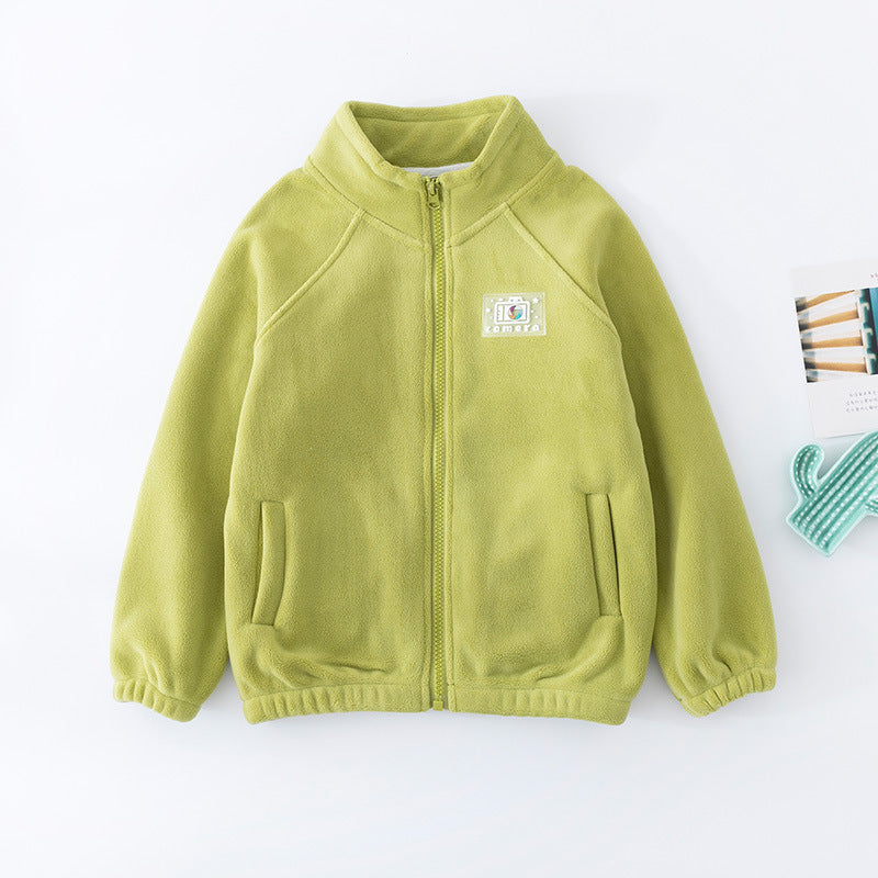 STOCK-Kids Polar Fleece Jacket | Warm Zipper Cardigan Coat