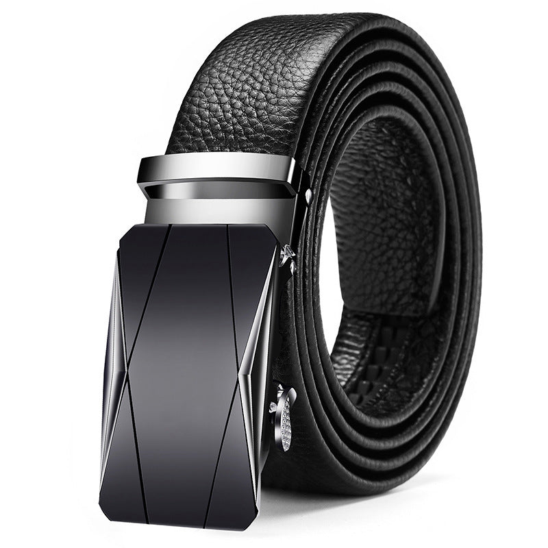 Pure Cowhide Auto Buckle Belt – High-End Business Fit