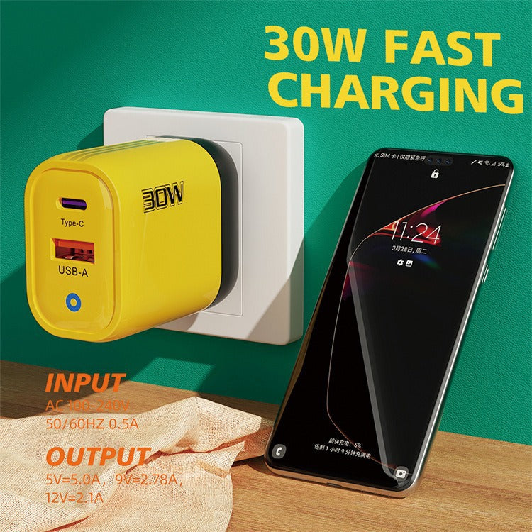 30W U+C Multi-Port Fast Charger (EU/US/UK Plug)