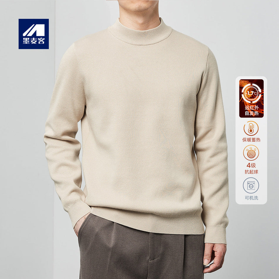 Momeike Men's Half-Turtleneck Knitwear Solid Color Autumn Winter