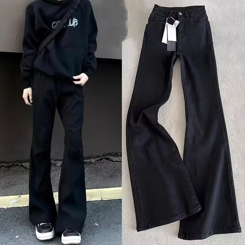 Men’s Slimming Black Flared Casual Jeans