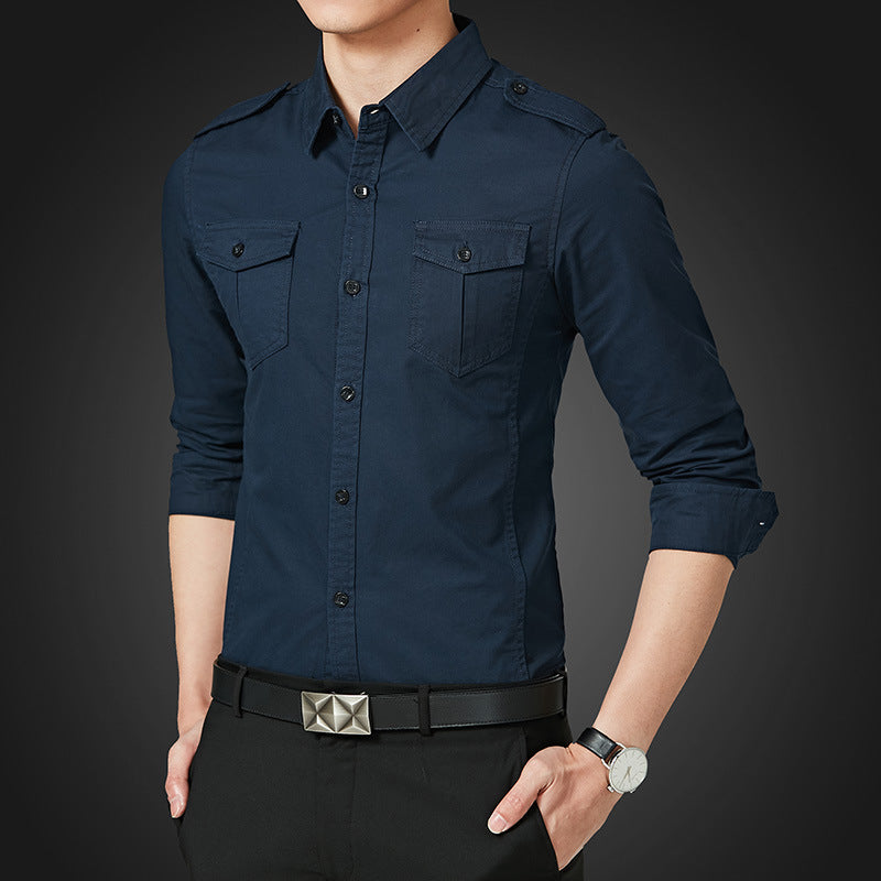 Men’s Simple Casual Cotton Shirt for Spring