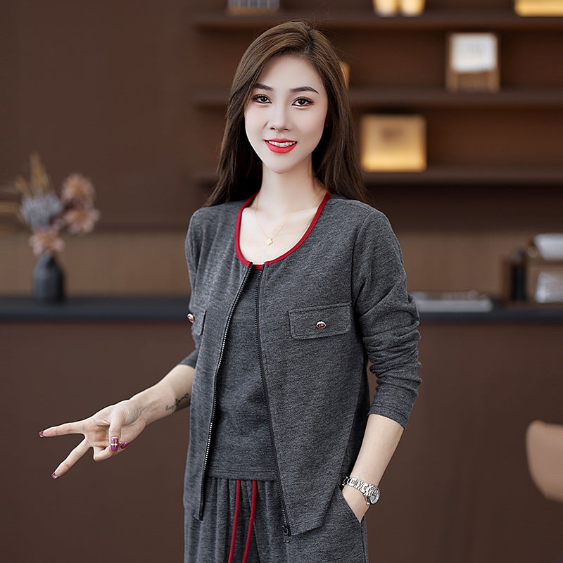 Internet Famous Hooded Vest Sports Set