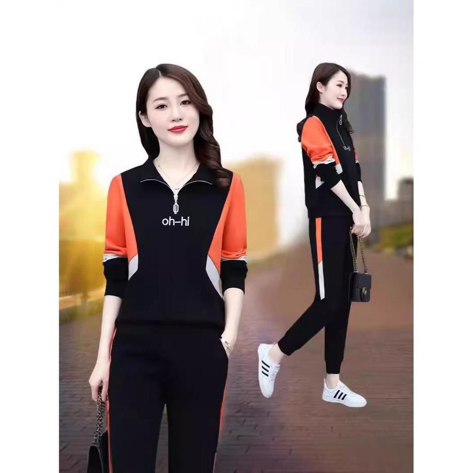 Plus-Size Korean Sportswear Set