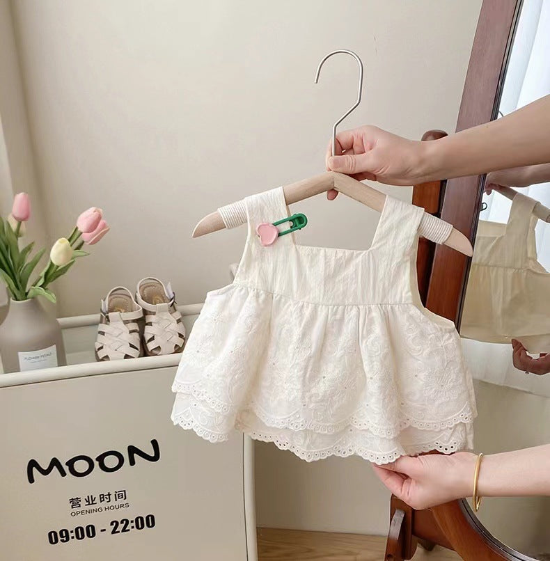 Girls Embroidered Vest Set – Stylish Two-Piece Outfit – Outfit Sets – Image 6