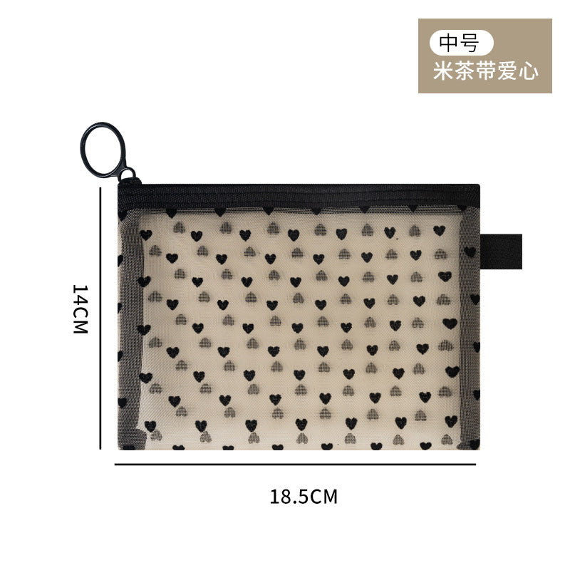 Mesh Love Cosmetic Bag – Large, Stylish & Travel-Ready