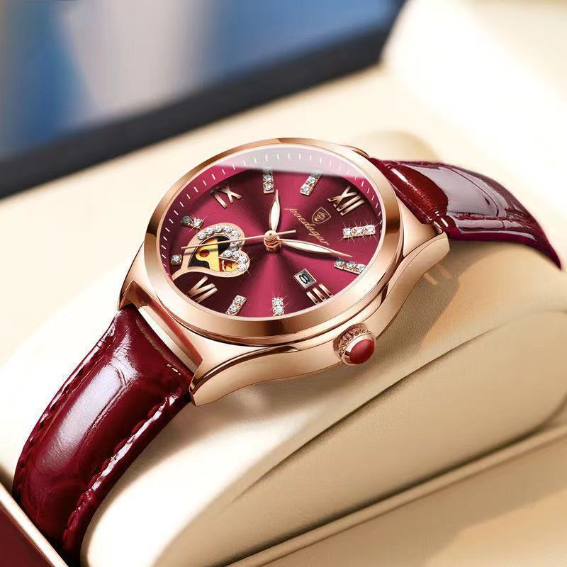 Baida Eggplant Women’s Waterproof Luminous Korean Watch