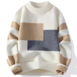 INSTOCK-Men’s Contrast Color Crewneck Sweater – Korean Winter