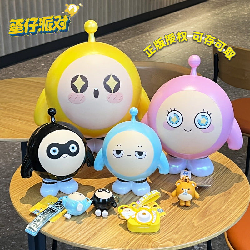 Large Cartoon Piggy Bank with Gift Appeal