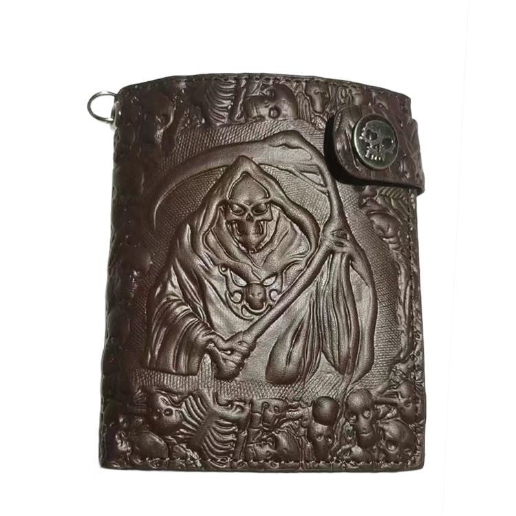 Punk Skull Wallet with Chain & Anti-Theft Design