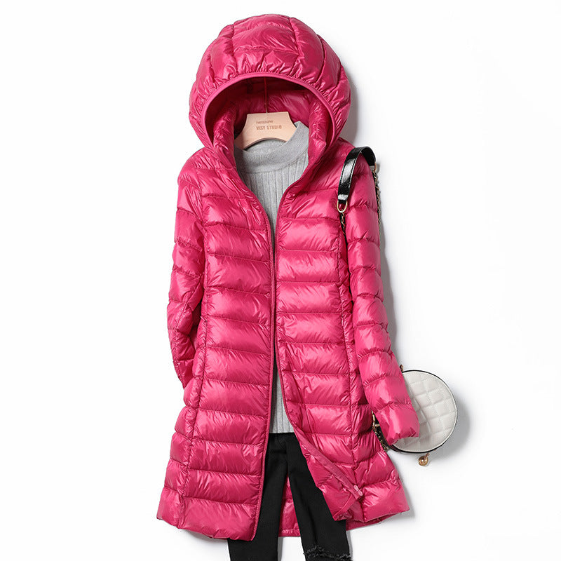 INSTOCK-Slim Hooded Down Jacket for Women
