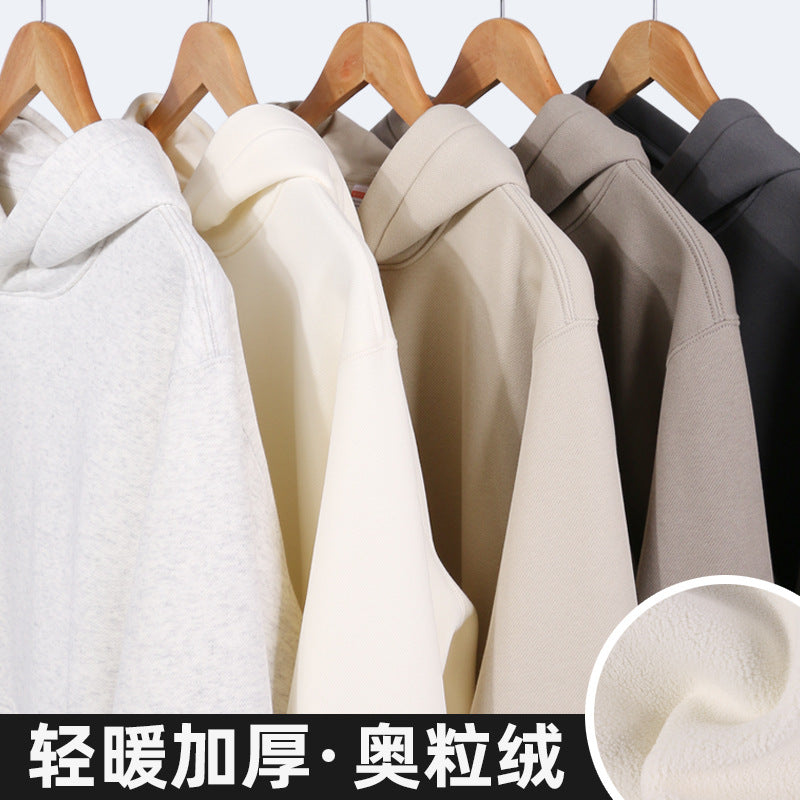 Fleece-Lined Japanese Style Hooded Sweater Men Pullover