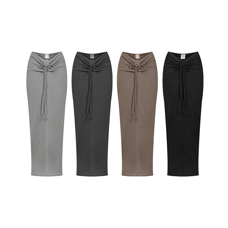 Women’s Vintage Slim-Fit Pleated Skirt