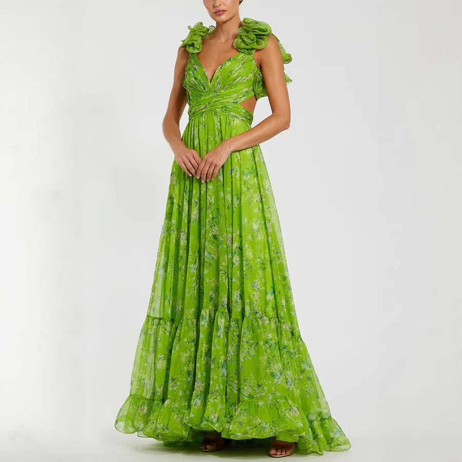 Pleated Chiffon Large Swing Dress - 2026 "INS" Summer Party Wear