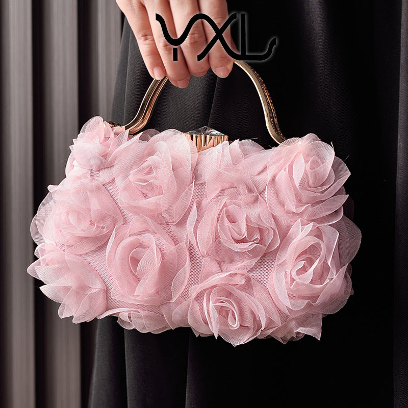 Floral Bridal Clutch – White Wedding & Party Bag