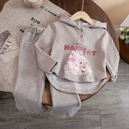 Baby Girls Rabbit Hooded Sweatshirt Set Autumn – Baby & Children's Outfits – Image 7