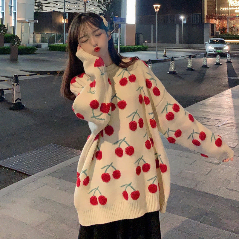 Women’s Cherry Jacquard Pullover