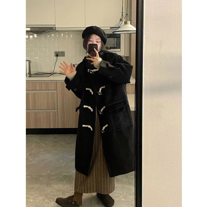 INSTOCK-Women’s Black Woolen Coat