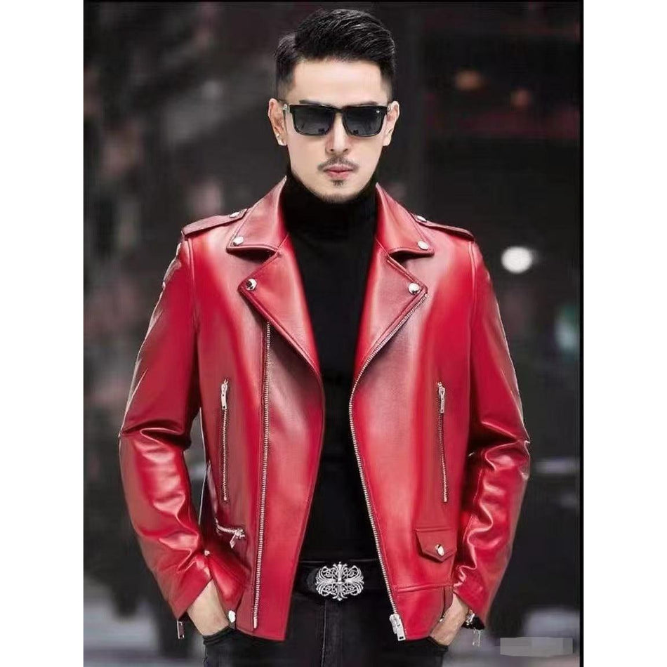 STOCK-Steel Seal PU Leather Jacket Men | Spring Autumn Motorcycle