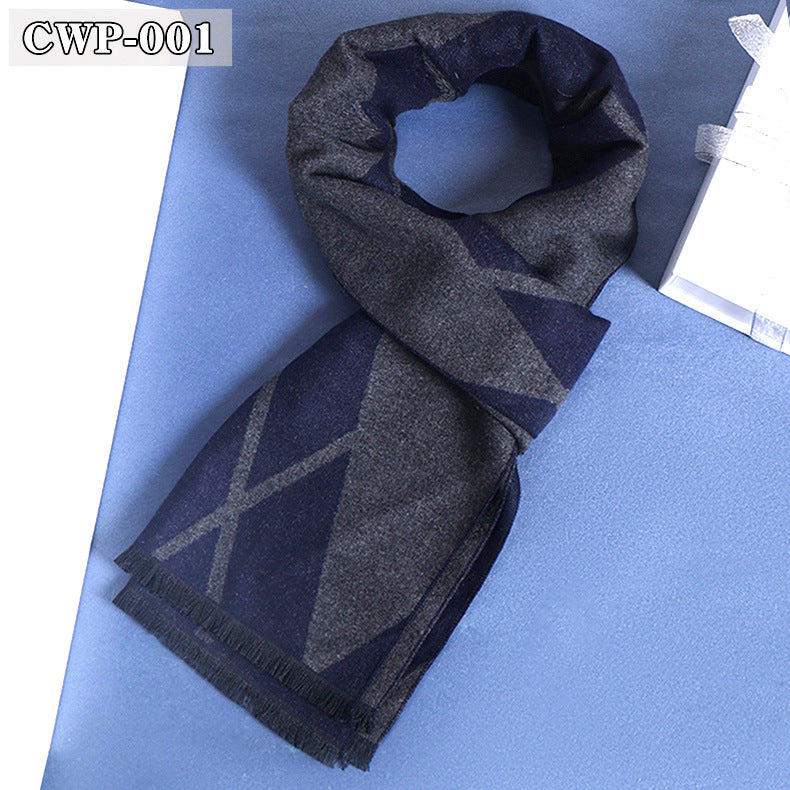 Men’s Plaid Scarf 2025 Winter Imitation Cashmere Warm Neck Wrap