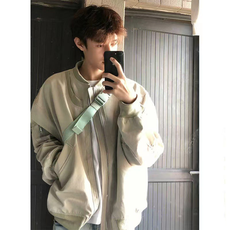 Men’s MA1 Bomber Jacket with Shoulder Pads – Spring & Fall