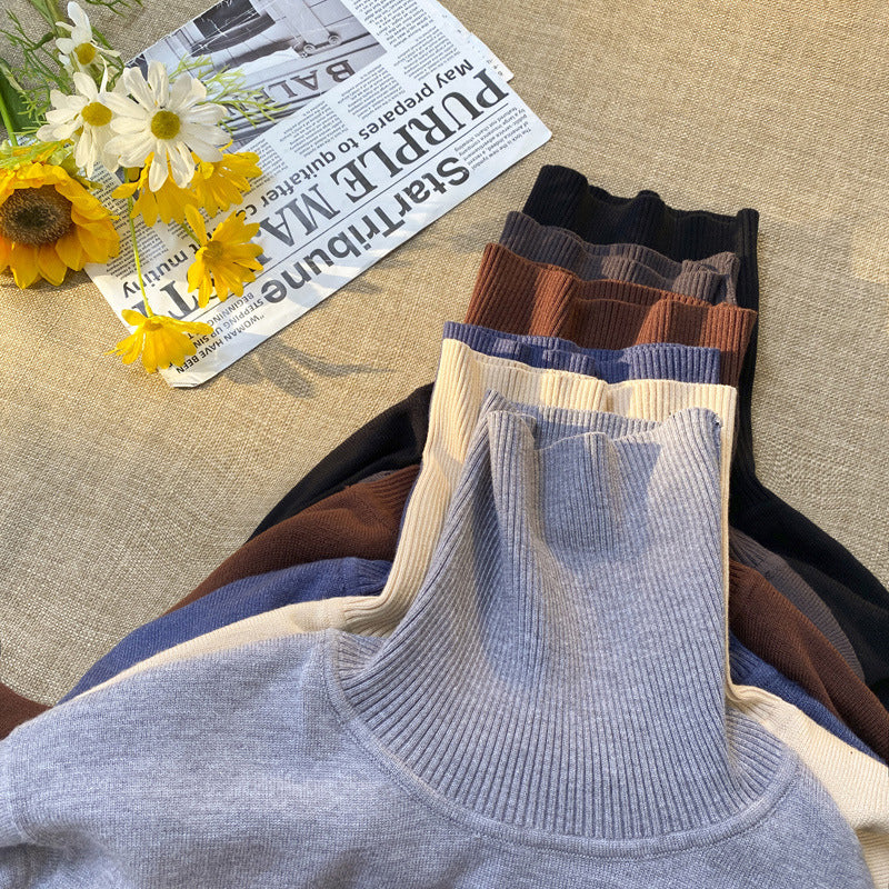 Men’s Fleece-Lined Turtleneck Sweater Thickened Knitted Warm