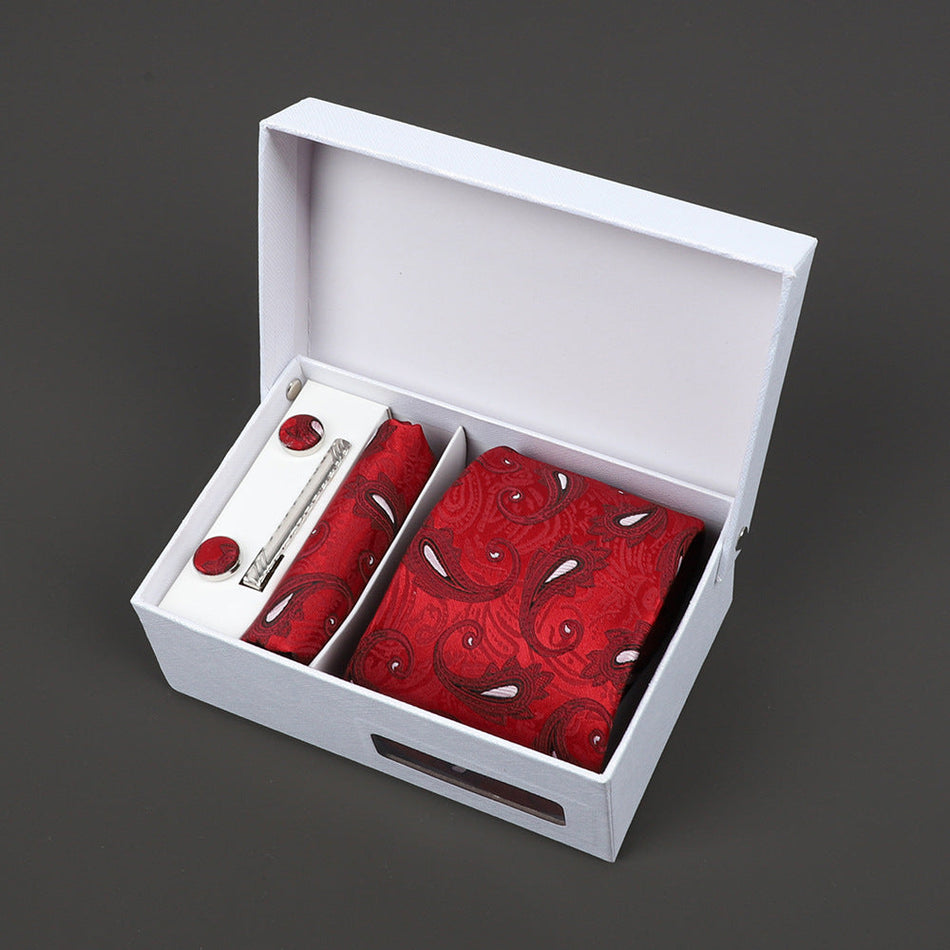 8cm Jacquard Tie Gift Set – Silk Look, Formal Style