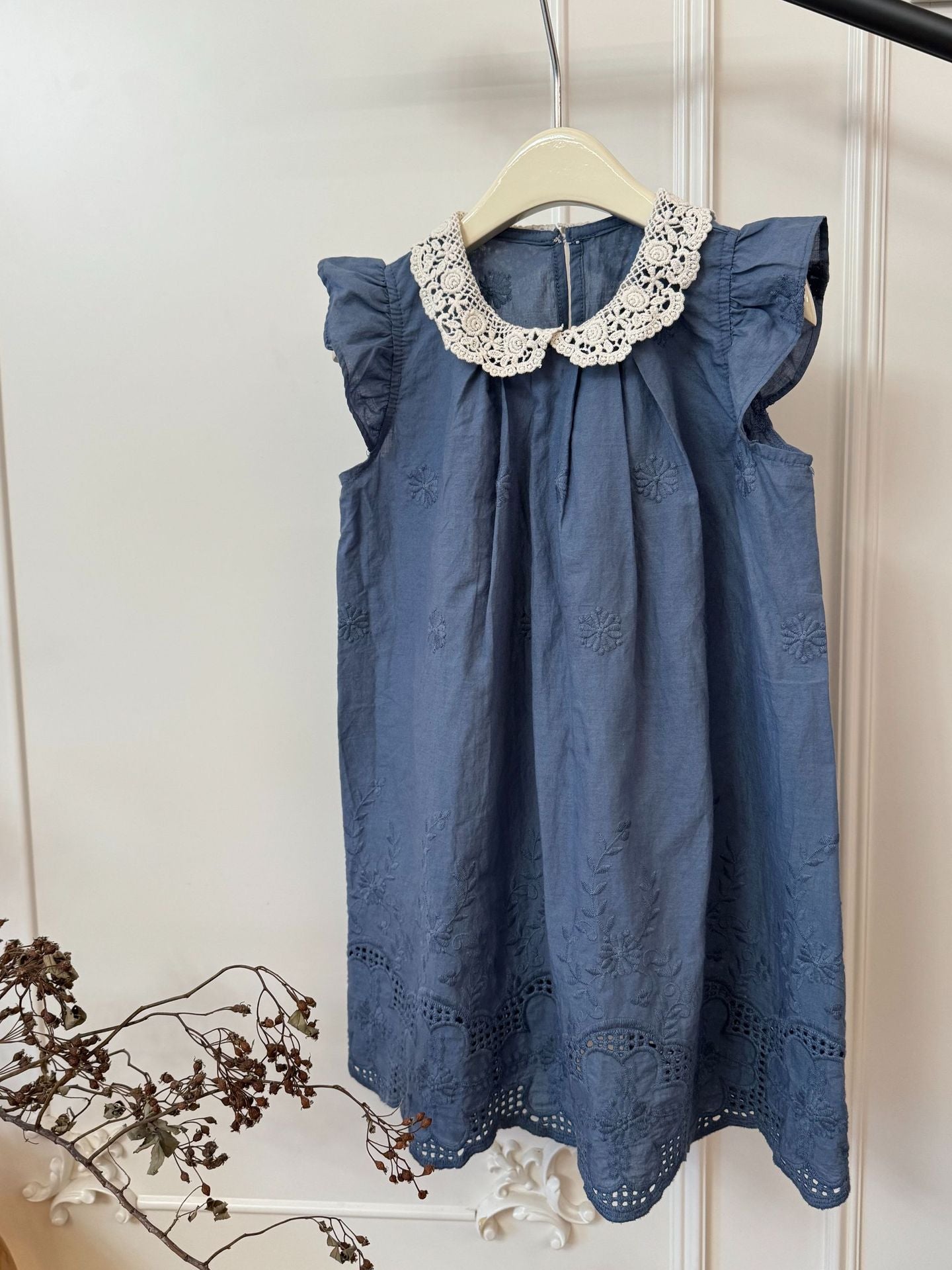 Girls French Lace Butterfly Sleeve Princess Dress – Kids Fashion Nepal | Tudoholic