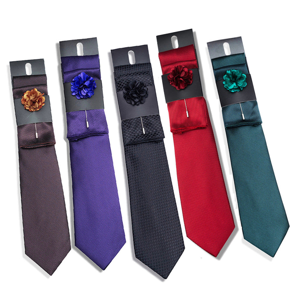 Men’s Striped Tie Set – Groom & Formal Wear Essential