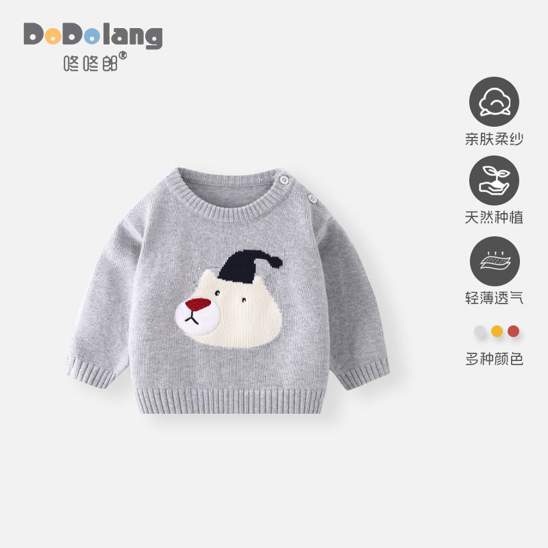 Baby Bear Jacquard Knit Pullover Autumn Winter