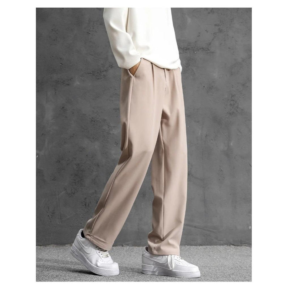 Men’s American Retro Loose Draped Straight Wide-Leg Pants