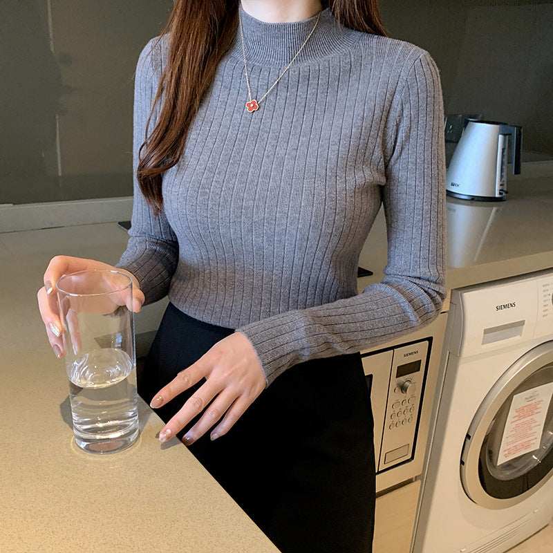 INSTOCK-Women’s Half Turtleneck Knit Bottoming Shirt