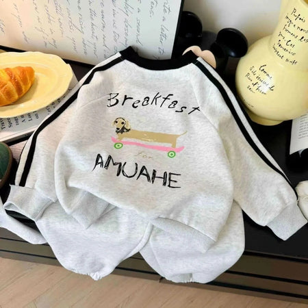 Children’s Autumn 2024 Cartoon Sweat Two-Piece Set – Spring Autumn Kids Fashion Nepal | Tudoholic