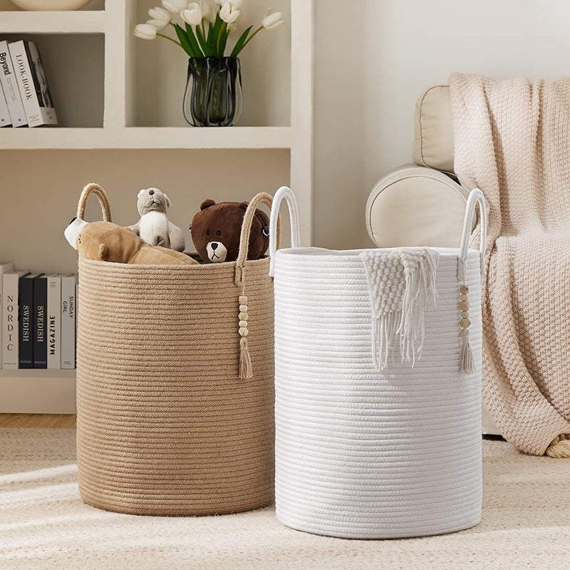 Woven Storage Basket for Dirty Clothes and Household Items