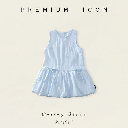 Girls Sleeveless Bow Bud Dress Summer 2026 Trendy – Summer Kids Fashion Nepal | Tudoholic