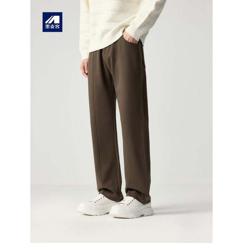 Men’s Split Casual Pants – Autumn/Winter Elastic Waist Trousers
