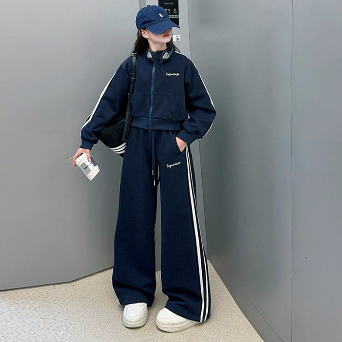 Girls Striped Jacket & Pants Set – Sporty Kids Fashion Nepal | Tudoholic